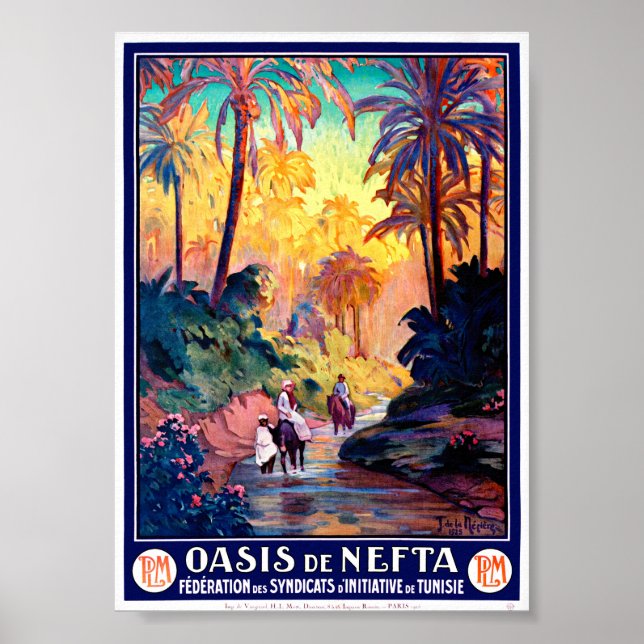 Affiche vintage de Tunisie restaurée (Devant)