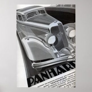 Affiche vintage de voiture de Panhard
