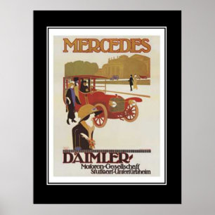 Affiche vintage de voiture de passagers des années