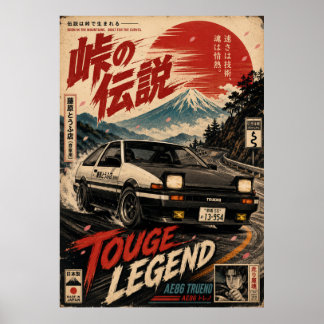 Affiche Vintage de Voiture de Sport Japonaise | Mo
