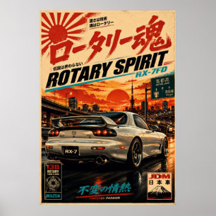 Affiche Vintage de Voiture de Sport Japonaise Mo