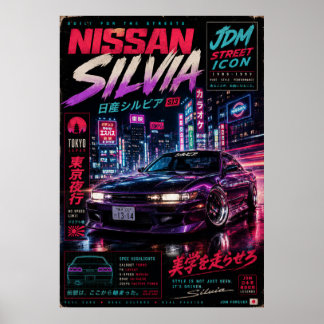 Affiche Vintage de Voiture de Sport Japonaise | Mo