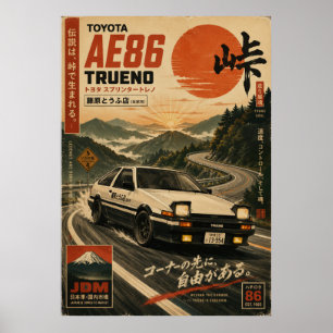 Affiche Vintage de Voiture de Sport Japonaise Mo