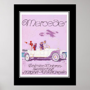 Affiche vintage de voiture de tourisme des années 