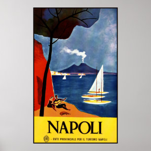 Affiche vintage de voyage à Naples