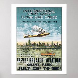 Affiche vintage de voyage de Cruse de bateau de