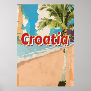 Affiche vintage de voyage de la Croatie