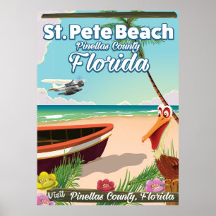 Affiche vintage de voyage de la Floride de plage