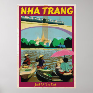 Affiche vintage de voyage de Nha Trang