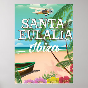 Affiche vintage de voyage de Père Noël Eulalia