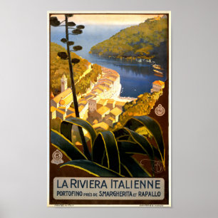 Affiche vintage de voyage de Portofino