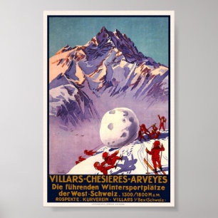 Affiche vintage de voyage de Villars Chesieres