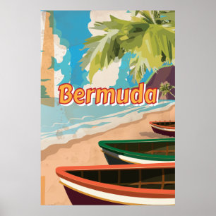 Affiche vintage de voyage des Bermudes