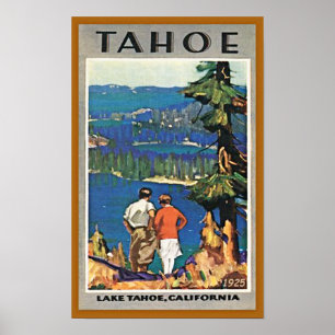 Affiche vintage de voyage du lac Tahoe