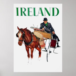 Affiche vintage de voyage en Irlande