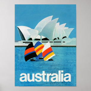 Affiche vintage de voyage pour l'Australie