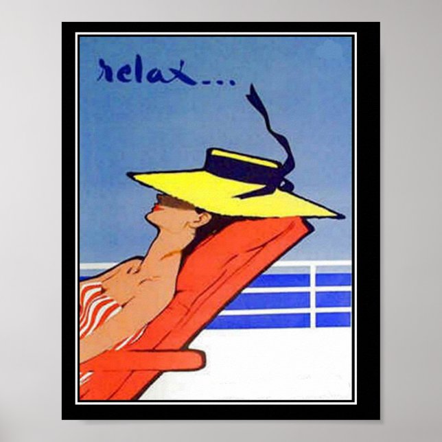 Affiche vintage de voyage Relax (Devant)