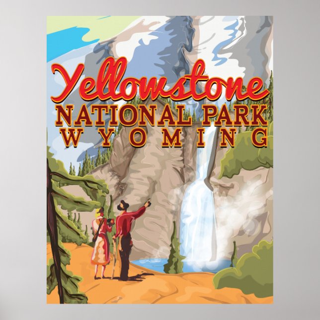 Affiche vintage de Yellowstone (Devant)