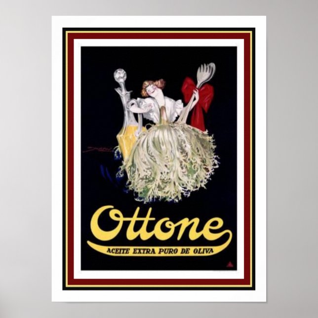 Affiche Vintage Deco "Ottone" Olive Oil (Devant)