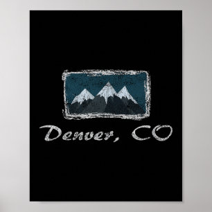Affiche Vintage Denver Colorado Hiver Skiing Fun