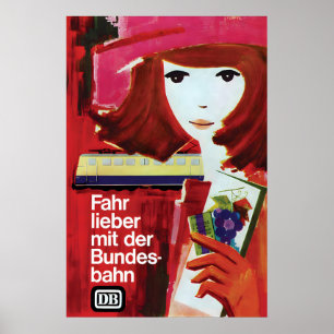 Affiche vintage des chemins de fer allemands Mieux