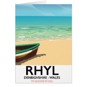 Affiche vintage des chemins de fer de Rhyl Denbigh