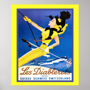 affiche vintage des sports d'hiver
