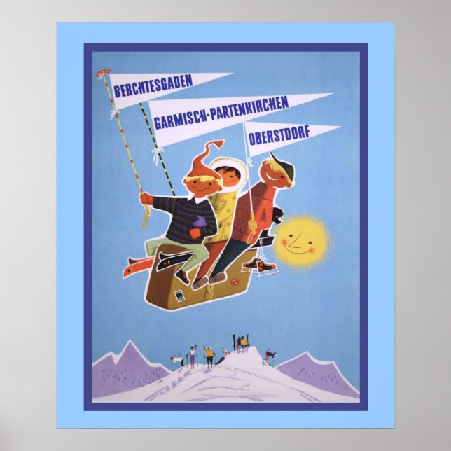 affiche vintage des sports d'hiver (Devant)