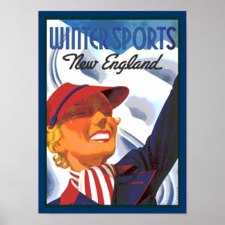 affiche vintage des sports d'hiver