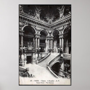Affiche vintage d'escalier de théatre de l'opéra