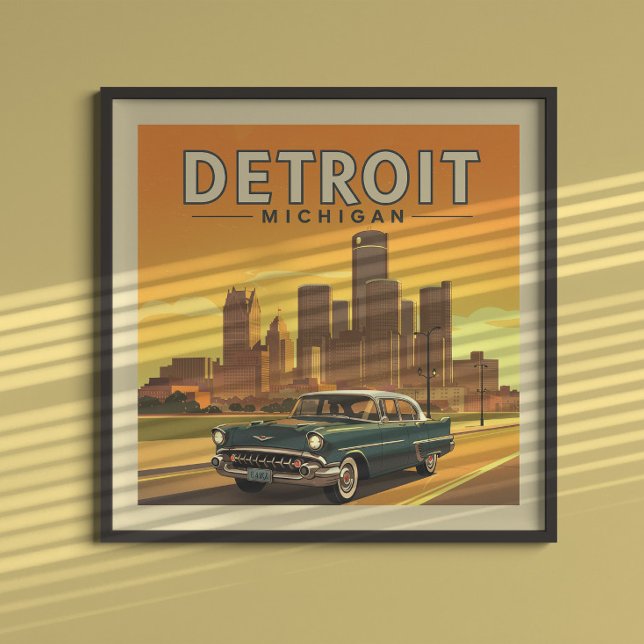 Affiche Vintage Detroit Michigan (Créateur téléchargé)
