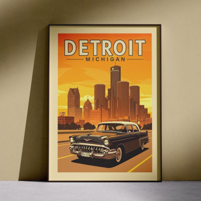 Affiche Vintage Detroit Michigan (Créateur téléchargé)