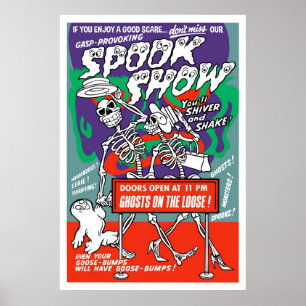 Affiche vintage d'exposition de spectre