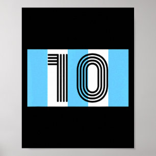 Affiche Vintage Diego Argentine Football de soccer numéro