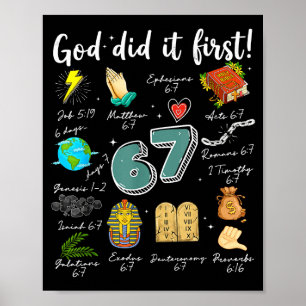 Affiche Vintage Dieu L'a Fait En Premier 67 Six Sept Mème 
