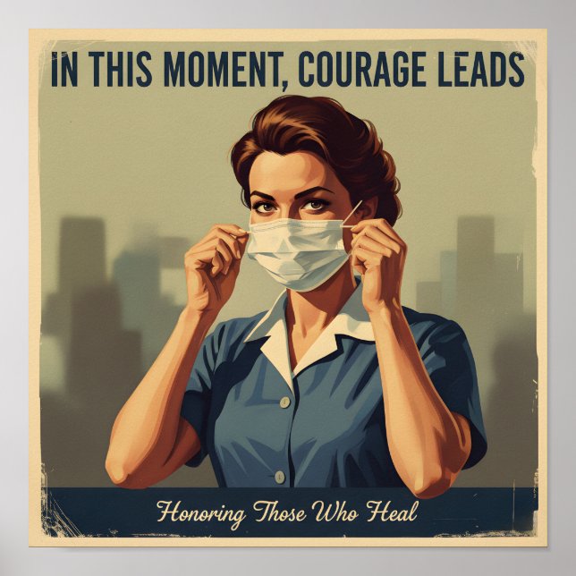 Affiche vintage d'infirmière inspirante (Devant)