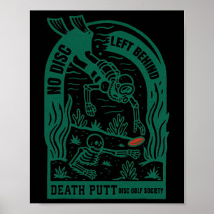 Affiche Vintage Disc Golf Aucun Disque Laissé Derrière Drô