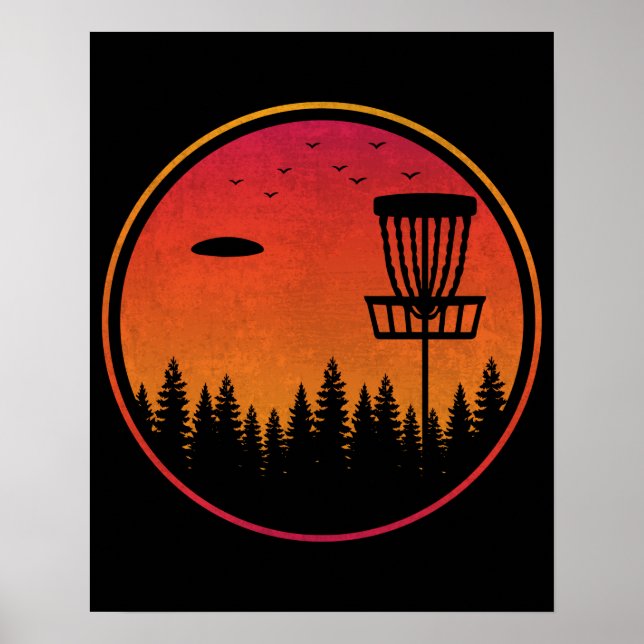 Affiche Vintage Disc Golf Frolf Frisbee Player Retro (Devant)