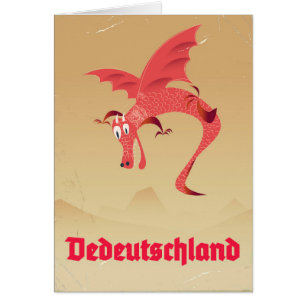 Affiche vintage dragon volant Deutschland
