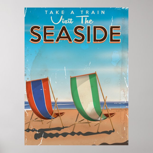 Affiche vintage du British Travel Seaside. (Devant)