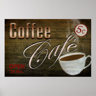 AFFICHE VINTAGE DU CAFÉ CAFE