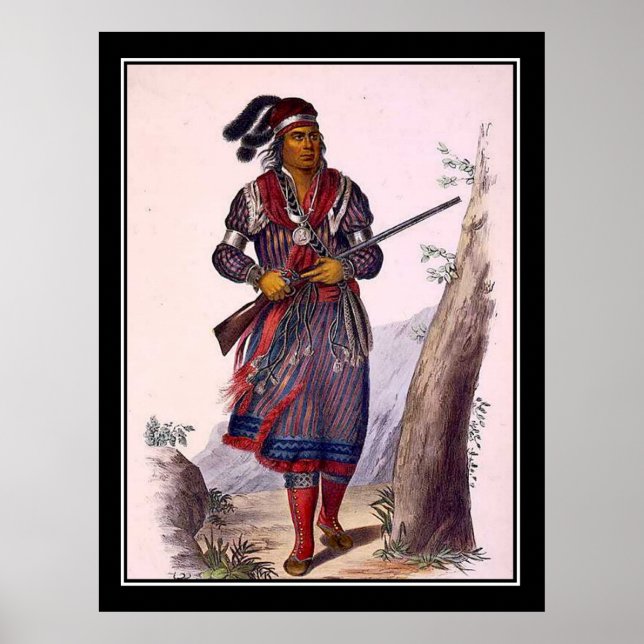 Affiche vintage du chef séminole Tuko-See-Mathla (Devant)