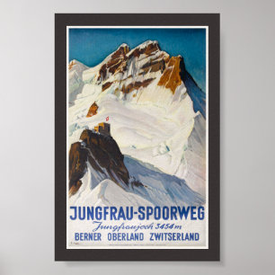 Affiche vintage du chemin de fer de la Jungfrau 19