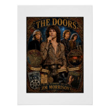 Affiche vintage du groupe de rock The Doors Jim Mo