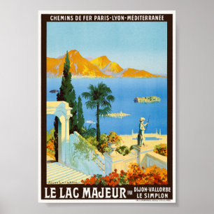 Affiche vintage du Lac Majeur France 1913