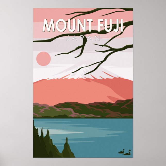 Affiche Vintage du Mont Fuji Japon (Devant)