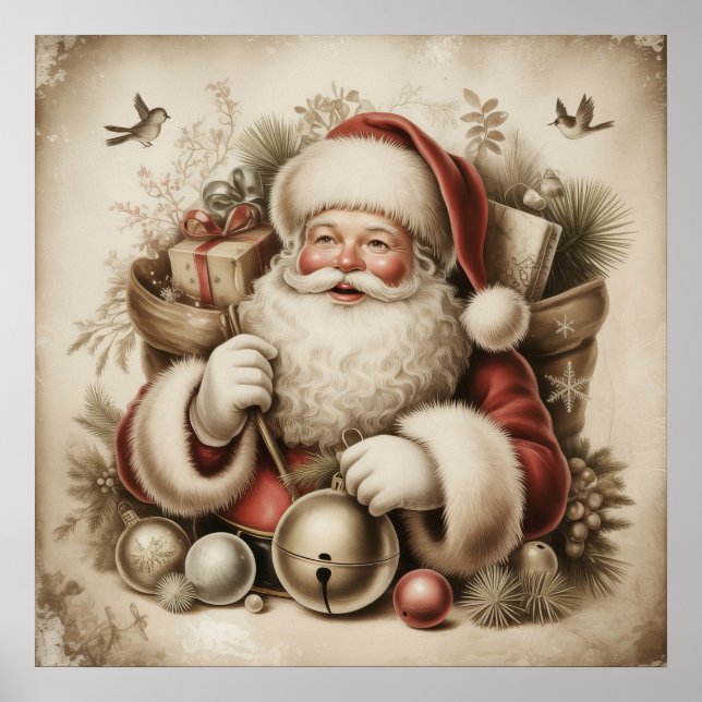 Affiche vintage du Père Noël (Devant)