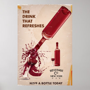 Affiche vintage du vin