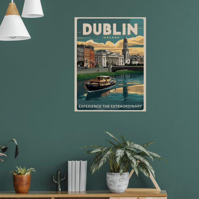 Affiche Vintage Dublin ville, Irlande république cadeaux d (Salon 1)