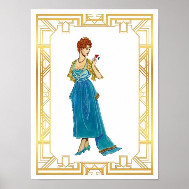 Affiche Vintage Edwardian Gown Mode Art Vintage (Devant)